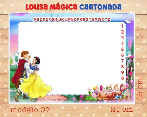 Lousa Mágica Cartonada Branca de Neve com Jogos no Verso