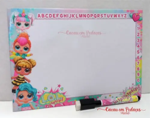 Lousa Mágica com Jogos , Caneta, 15x21 cm Lol Surprise