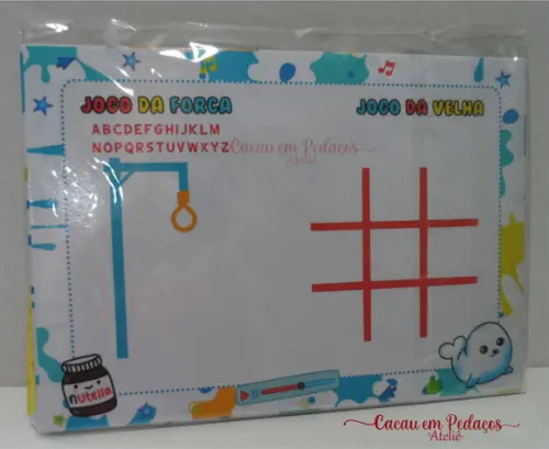 Lousa Mágica com Jogos no Verso, Caneta, 15x21 cm Cartonada