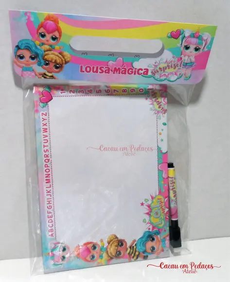 Lousa Mágica com Jogos , Caneta, 15x21 cm Lol Surprise