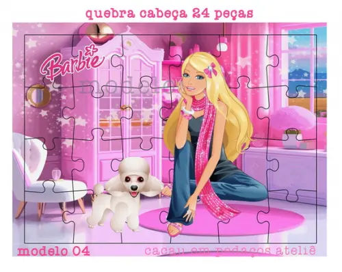 Quebra Cabeça 24 Peças Barbie Lembrancinha