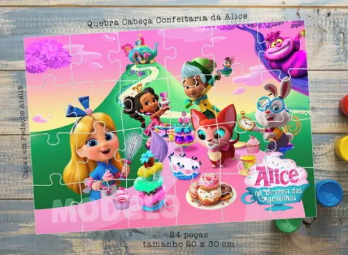 Quebra Cabeça 24 Peças Confeitaria da Alice Lembrancinha
