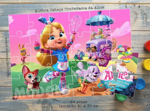 Quebra Cabeça 24 Peças Confeitaria da Alice Lembrancinha