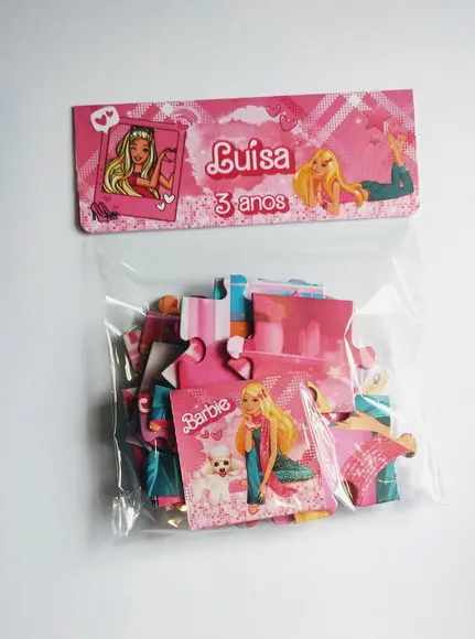 Quebra Cabeça Barbie lembrancinha festa infantil