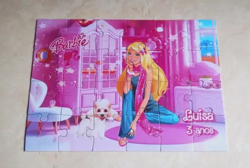 Quebra Cabeça Barbie lembrancinha festa infantil