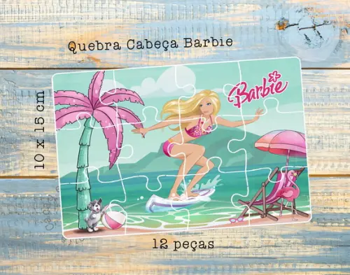 Quebra Cabeça Barbie 10 x 15 cm