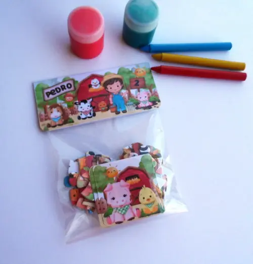 Quebra Cabeça Fazendinha 10 x 15 cm lembrancinha infantil