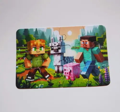 Quebra Cabeça Divertidamente Minecraft 10x15cm Lembrancinha