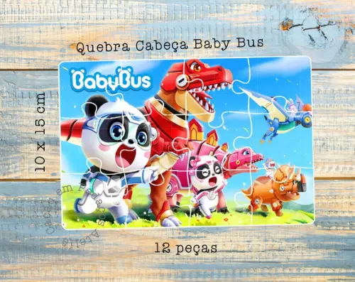 Quebra Cabeça Personalizado Baby Bus festa infantil lembrancinha