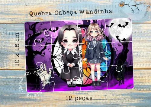 Quebra Cabeça Personalizado Wandinha 10 x 15 cm