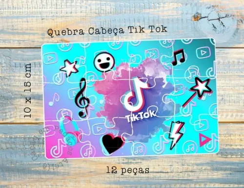 Quebra Cabeça Personalizado Tik Tok 10 x 15 cm
