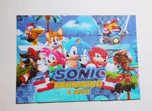 Quebra Cabeça Sonic 20x30cm Lembrancinha Infantil Brinde