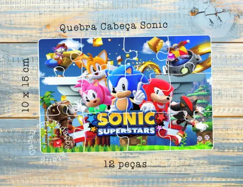 Quebra Cabeça Sonic Personalizado 10 x 15 cm