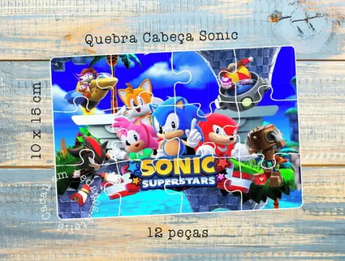 Quebra Cabeça Sonic Personalizado 10 x 15 cm