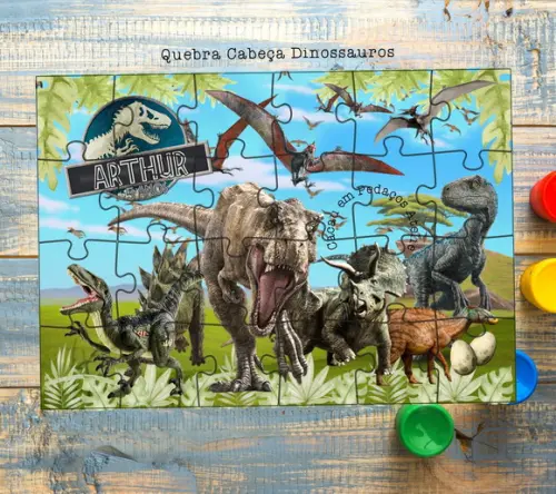 Quebra Cabeças 24 Peças Parque dos Dinossauros Lembrancinha