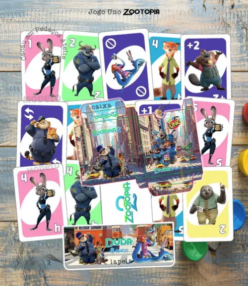 Uno Infantil Zootopia 2 Lembrancinha de Aniversário Festa
