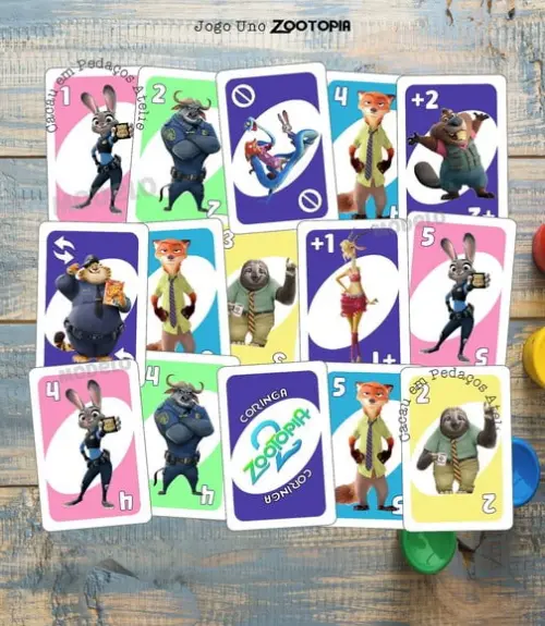 Uno Infantil Zootopia 2 Lembrancinha de Aniversário Festa