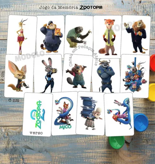 Zootopia 2 Jogo da Memória Lembrancinha Festa Zootopia