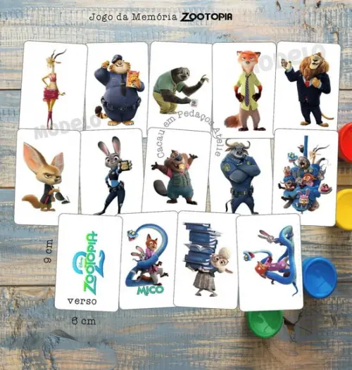 Zootopia 2 Jogo da Memória Lembrancinha Festa Zootopia