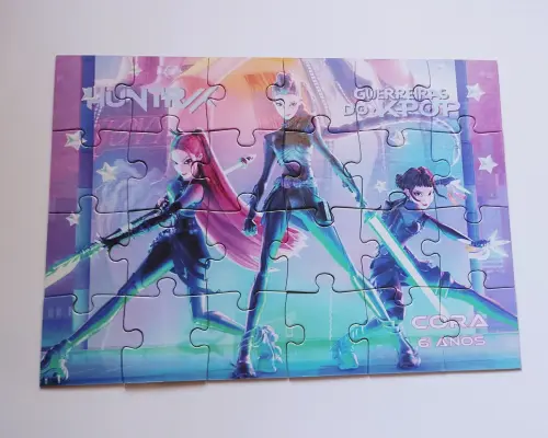 Huntrix Quebra Cabeça 24 Peças Personalizado Guerreiras do Kpop