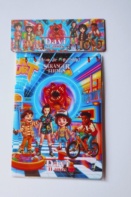 Álbum com Figurinhas Stranger Things Lembrancinha Colorir
