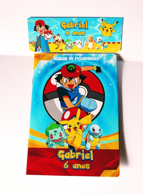 Álbum de Figurinhas Pokémon com Desenhos de Colorir