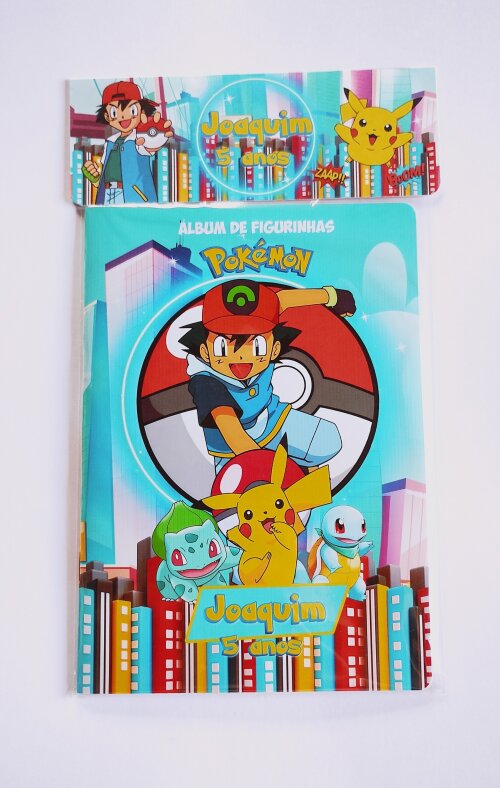 Álbum de Figurinhas Pokémon com Desenhos de Colorir