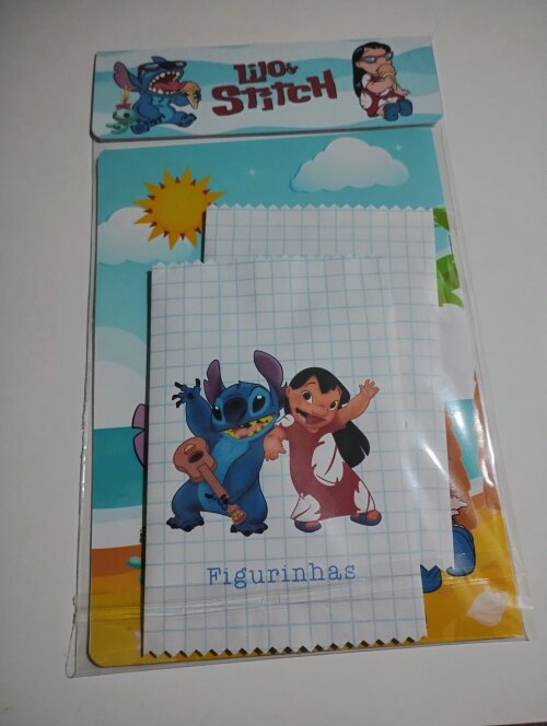 Álbum de Figurinhas Lilo Stitch Desenhos de Colorir Adesivos