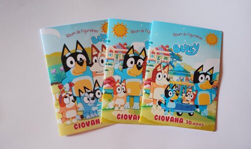 Álbum de Figurinhas com Desenhos para Colorir Bluey