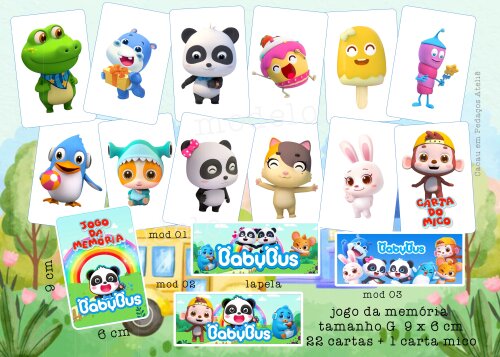 Baby Bus Jogo da Memória Personalizado 23 cartas