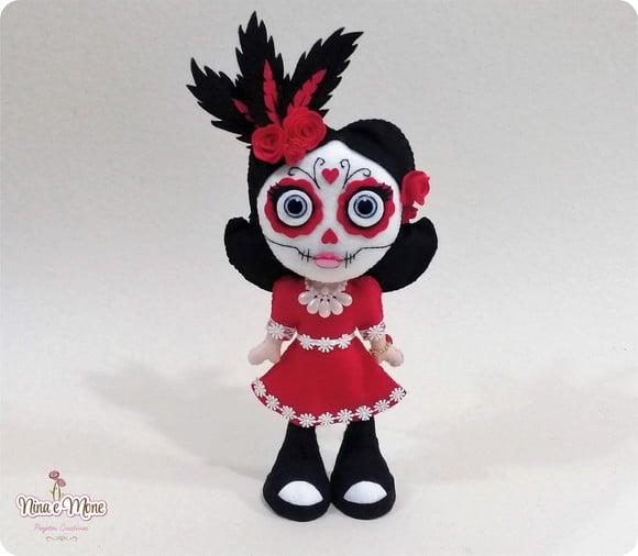 Boneca Katrina de Feltro (halloween)