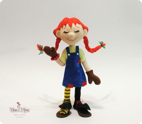 Boneca Pippi Meialonga de Feltro