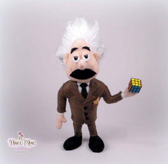 Boneco Albert Einstein de Feltro - Peabody e Sherman