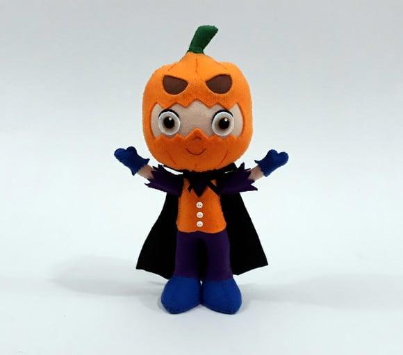 Boneco Cabecinha de Abóbora de Feltro (halloween)
