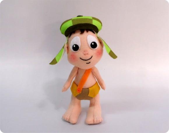 boneco chaves baby de feltro - tema chaves