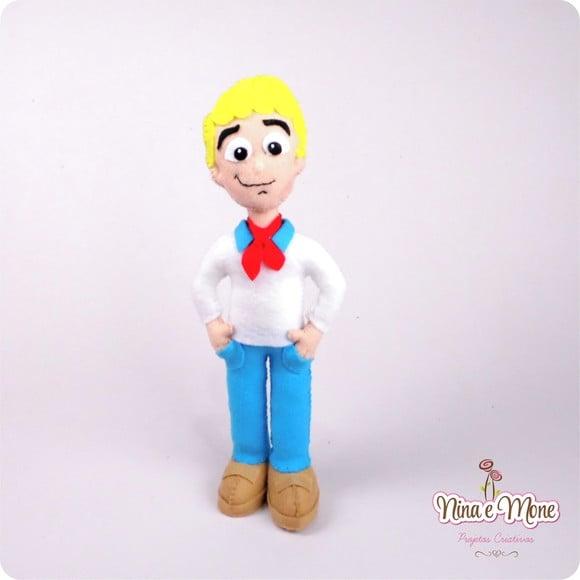 Boneco Fred de Feltro - Tema Scooby Doo