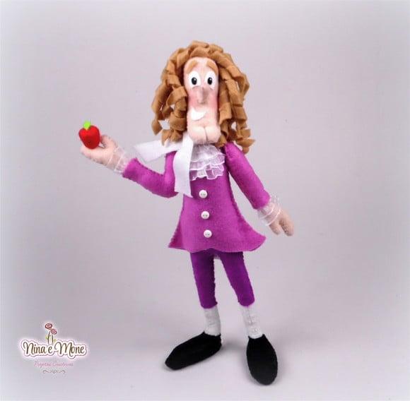Boneco Isaac Newton de Feltro - Peabody e Sherman