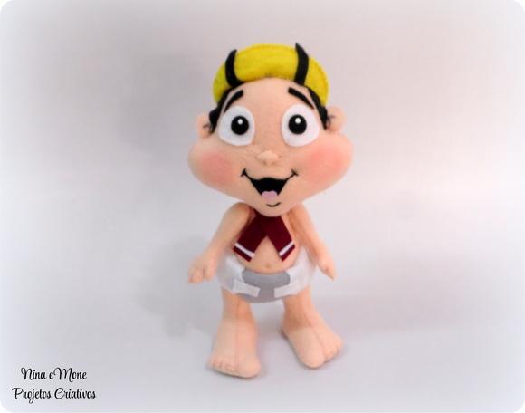 boneco kiko baby de feltro - tema chaves