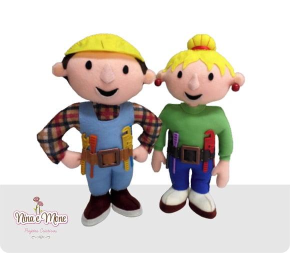 Bonecos Bob o Constutor em Feltro