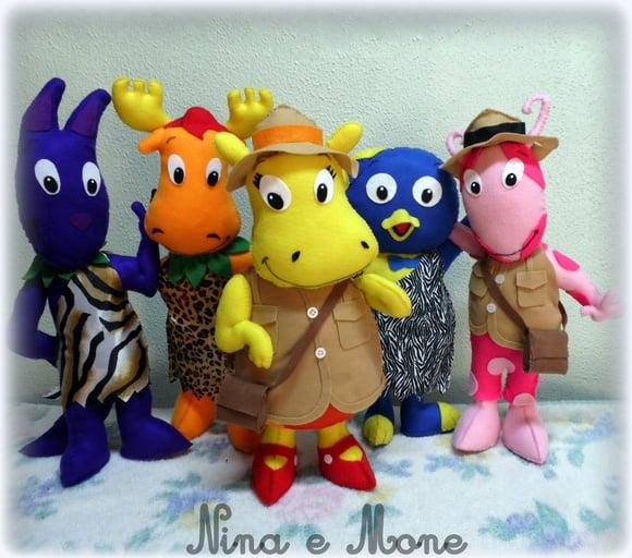 Bonecos Backyardigans Safari em Feltro