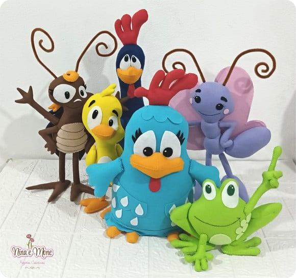 Bonecos Galinha Pintadinha de Feltro