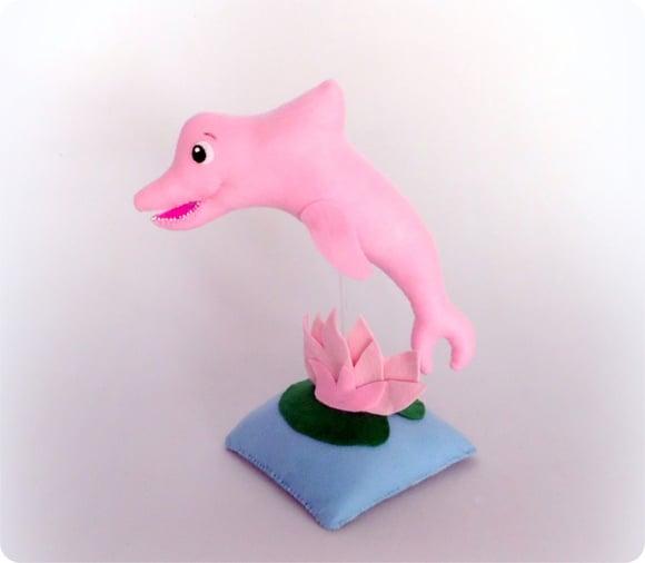 boto cor de rosa de feltro