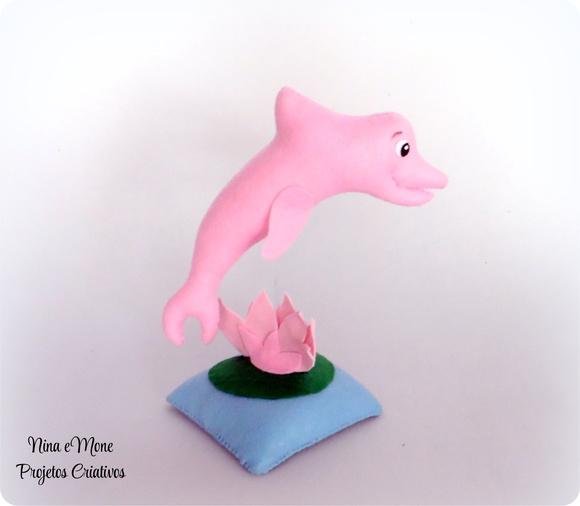 boto cor de rosa de feltro