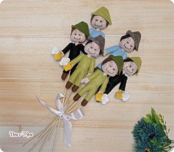 Buquê de Noiva com Mini Bêbados de Feltro