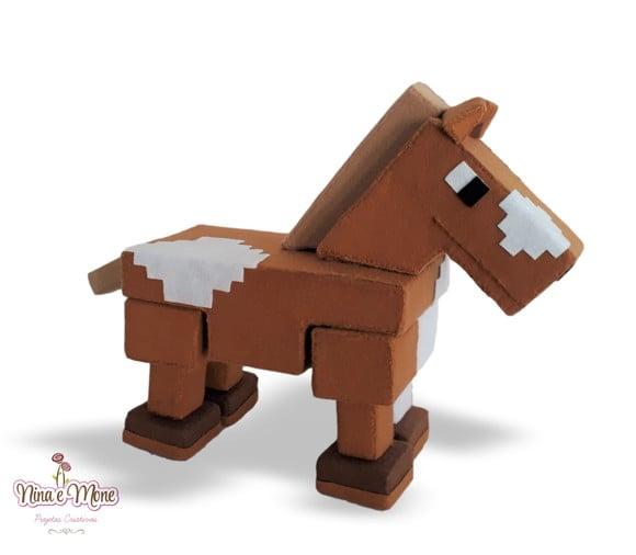 Cavalo de Feltro - Tema Minecraft