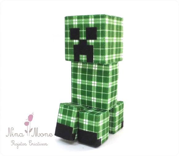 Creeper de Feltro - Tema Minecraft