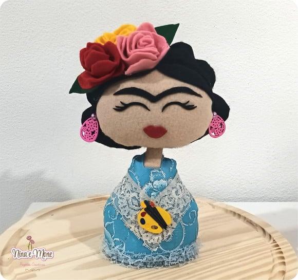 Frida Kahlo Peso de Mesa em Feltro