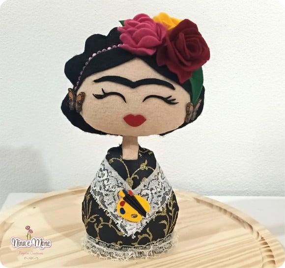 Frida Kahlo Peso de Mesa em Feltro