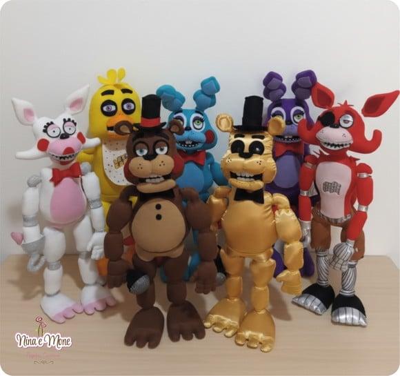 Kit 3 de Bonecos Fnaf de Feltro