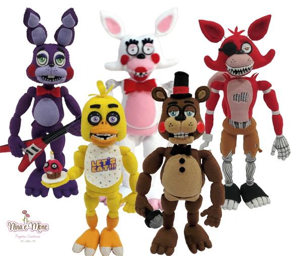 Kit 2 de Bonecos Fnaf de Feltro